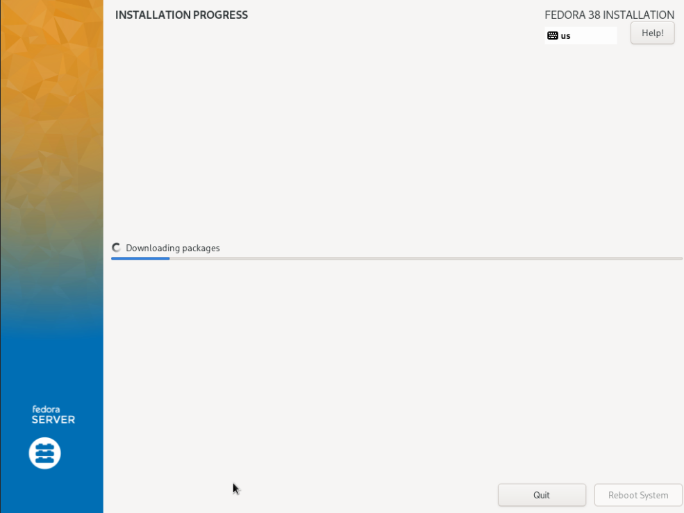 Fedora 38 Installation - Progressing