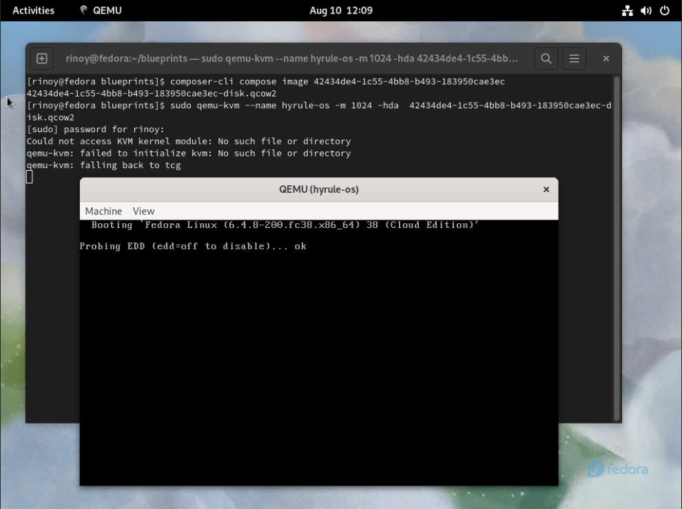 Fedora Workstation qemu kvm